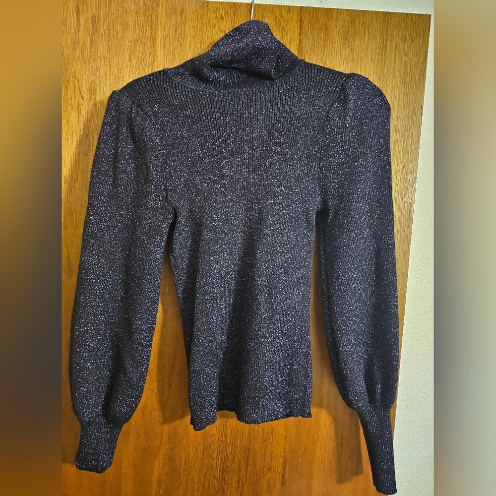 Ann Taylor Shimmering Black Sweater Small